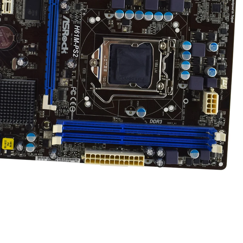 Материнская плата LGA 1155 для ASRock H61M-PS2 DDR3 материнская 16 Гб Intel H61 Micro ATX USB 2 0 Core i7-3770 cpus -