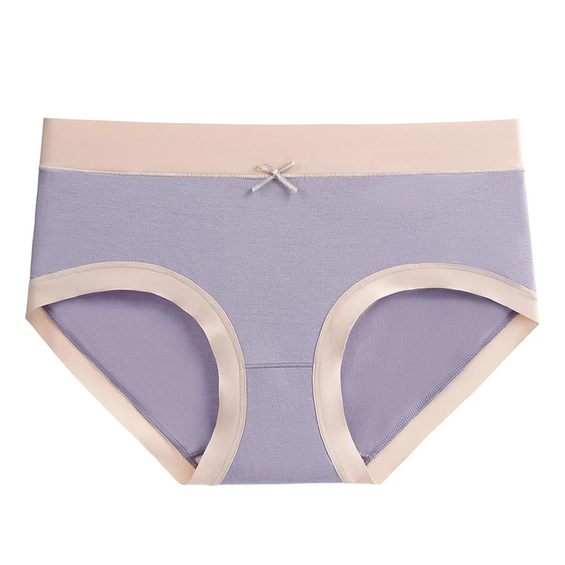

Soft Plus Size Women Underpants Skin-friendly Elegant Panties Simple Modal Panties Lift Hip Mid-rised Super Elastic Underpants