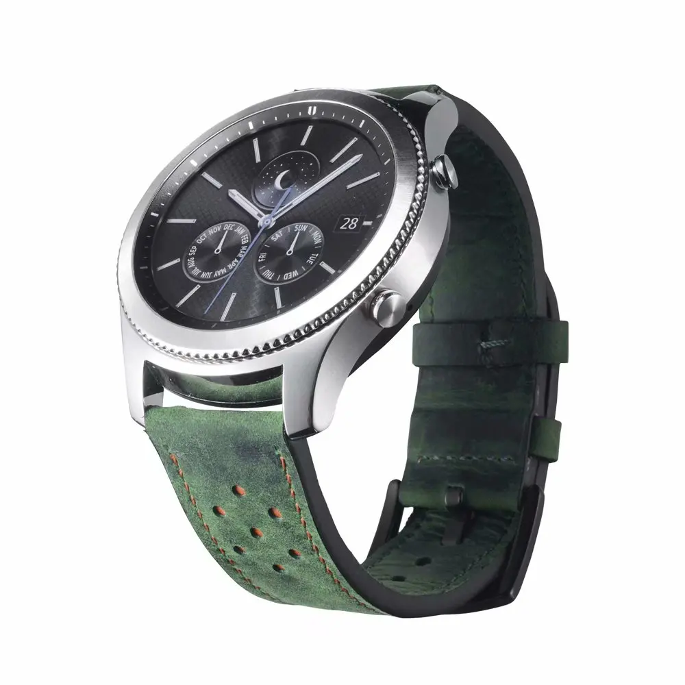 Ремешок для часов Huawei Watch gt 2 браслет из натуральной кожи Samsung Gear S3 Galaxy 46 мм Ticwatch 1 Pro