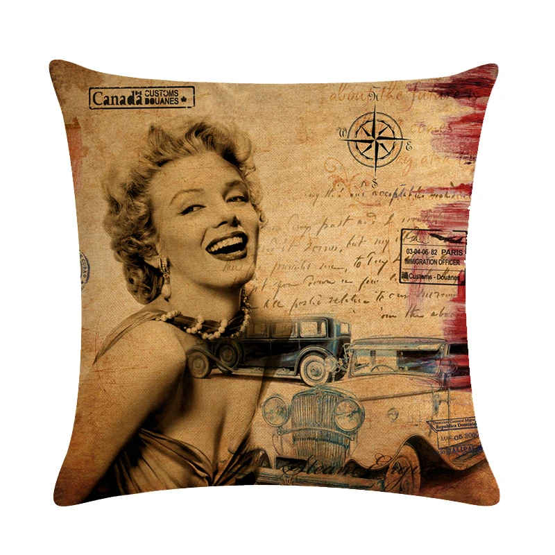 45x45 см Мэрилин Монро винтажная Декоративная Подушка Диван Цветочная поясная