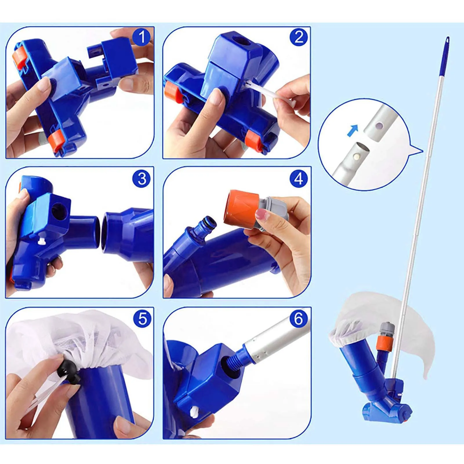 

Portable Swimming Pool Vacuum Cleaner Hot Spring Cleaning Tool Suction Head Pond Fountain Outdoor Garden Vacuum Cleaner Brush#2