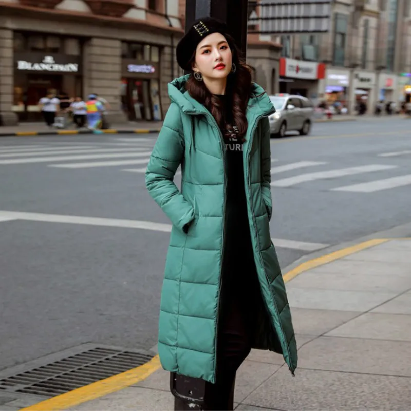 Women's Cotton Padded Jacket  Winter Medium  Long Style Over Knee Ladies Cotton Padded Jacket