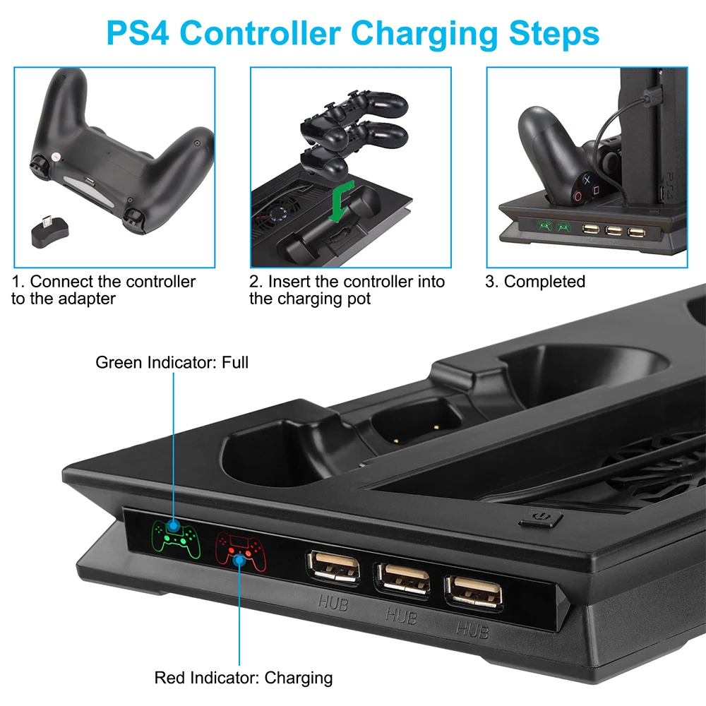 Обновленная версия PS4 ТОНКАЯ вертикальная подставка светильник кой Охлаждающие