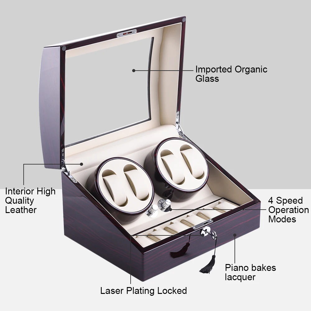 XTELARY черное дерево 4 + 6 намотка для часов (R2462EB)|Заводные головки часов| |