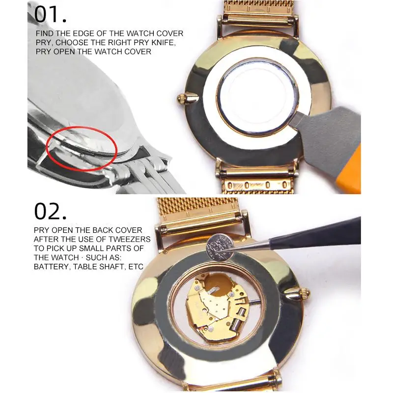 Чехол для часов с 12 штампами кристаллами задняя крышка винт пресс инструменты