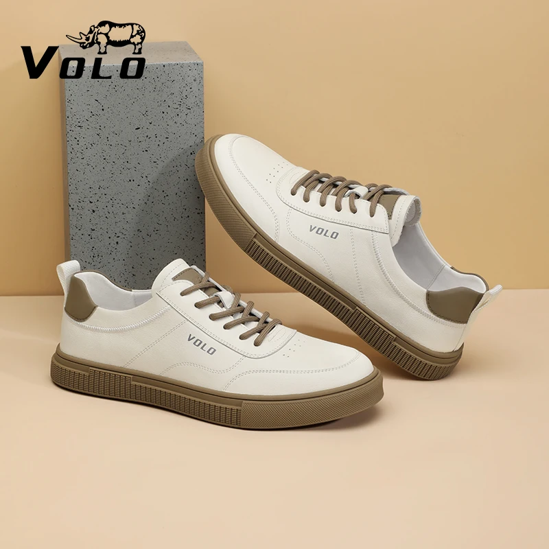 Обувь из воловьей кожи VOLO, новинка 2021, удобная универсальная маленькая белая обувь, повседневная обувь из воловьей кожи с верхним слоем для ...