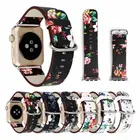 Кожаная Петля для Apple Watch Band 6 5 4 3 2 1 SE 40 мм 44 мм, ремешок с рисунком для iWatch Series 4 3 2 1 38 мм 42 мм