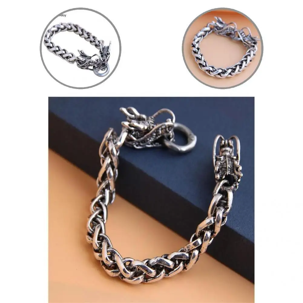 

Trendy Bangle Anti-corrosion Accessory Auspicious Dragon Men Chain Bangle Bracelet Men Bracelet