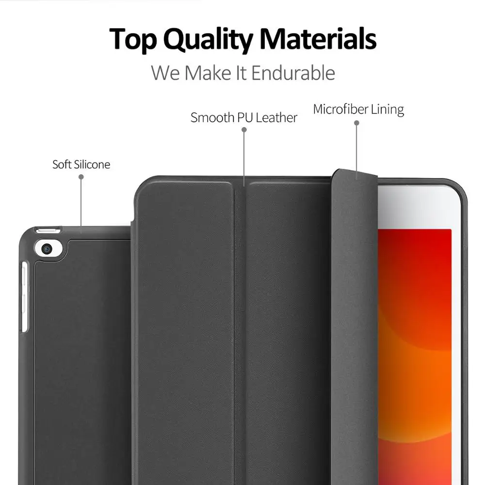 DUX DUCIS умный чехол для iPad 7 PU кожаный флип мягкий чехол для iPad 7th Gen 10,2 дюймов Чехол iPad 10,2 карандаш держатель Funda