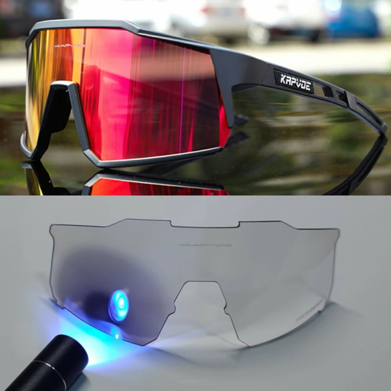Брендовые велосипедные очки KAPVOE поляризационные фотохромные для горного