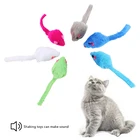 Мягкая флисовая накладная мышь, игрушки для котов, смешные игрушки с красочными перьями для кошек, котят, интерактивные Аксессуары для кошек Игрушка для кошки в виде шара
