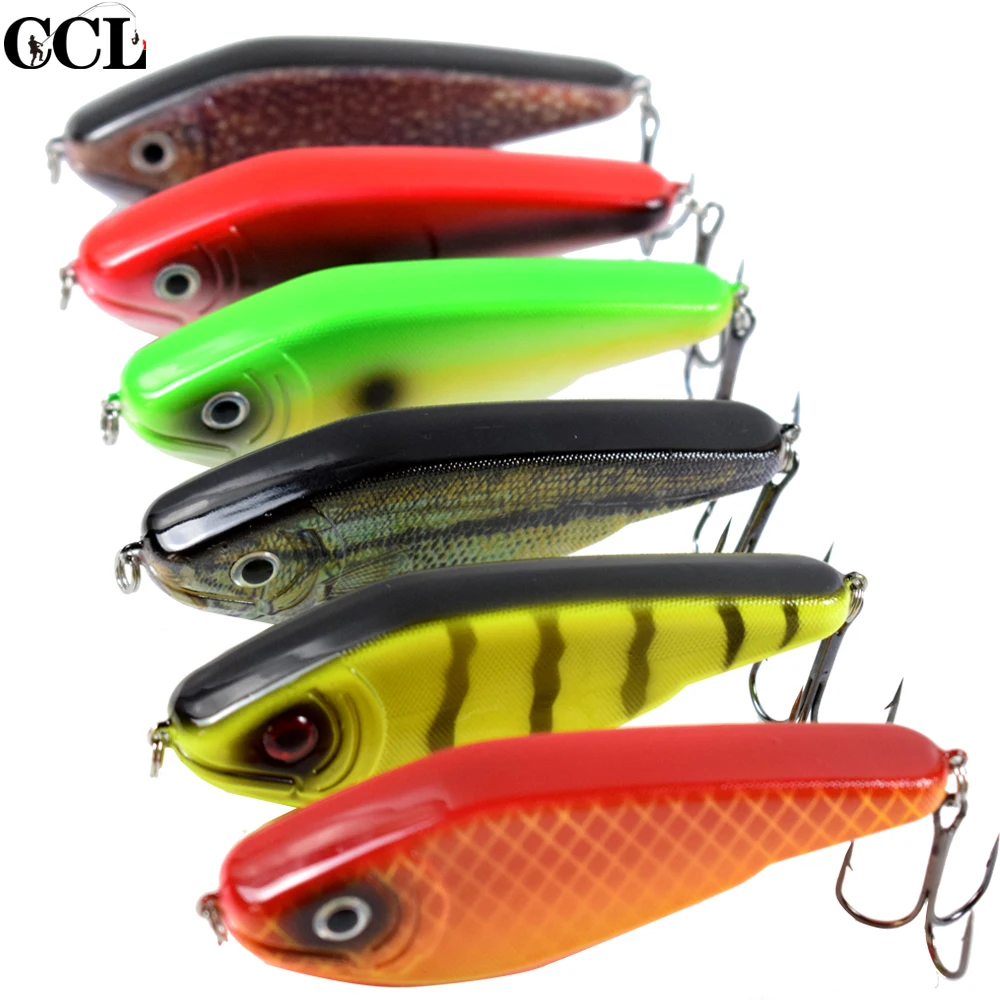 

6pcs/lot 9cm 26g JerkBait Fishing Suspending In Freshwater Seawater Depth 0.3-15m NO.2 Hooks With 3D Eyes For Perch Shad Pike