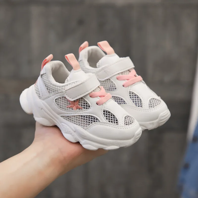 

Fashion Spring Summer Children's Air Mesh Sports Shoes Casual Breathable Net Fabric Soft Kids Running Shoes For Girls Sneakers