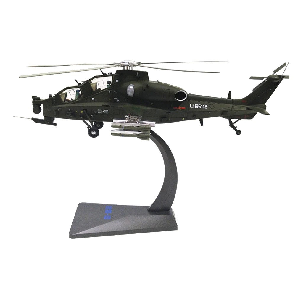 

1:48 WZ-10 Helicopter Transport Fighter Plane - Diecast Combat Aircraft Toy Airplane on Stand, Alloy Military Aircrafts