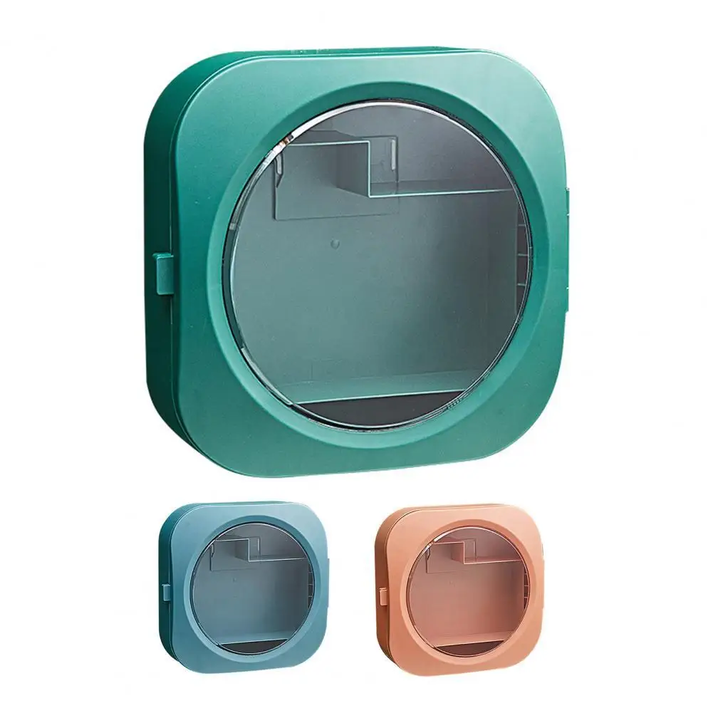 

Cosmetic Box Punch-free Wall Mount ABS Bathroom Large Capacity Cosmetic Holder for Punch-free Shelf Home Bathroom Accessories