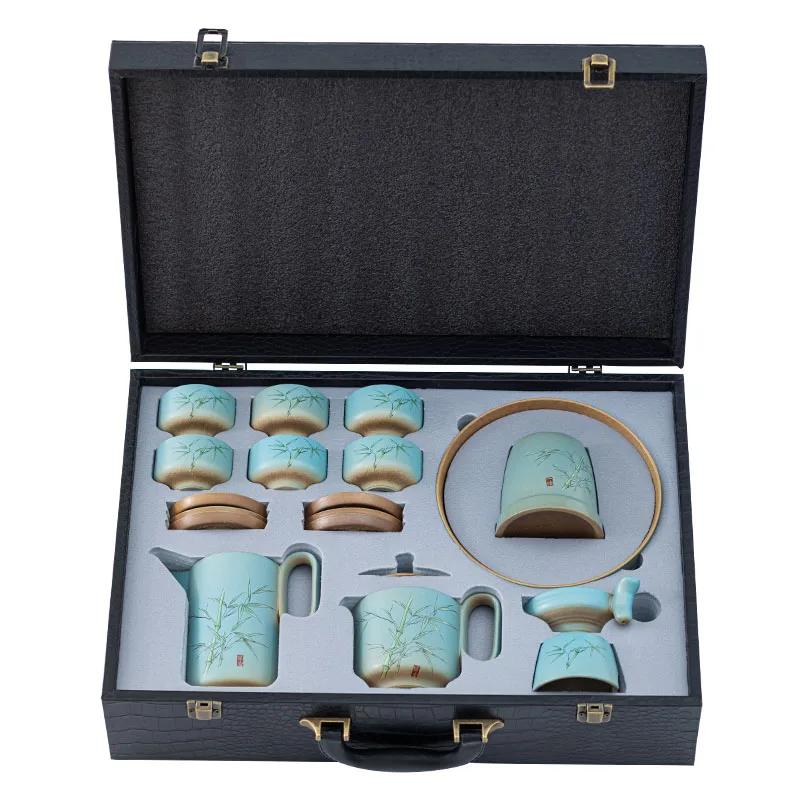 

Роскошная женская Подарочная коробка, фарфоровый китайский керамический чайник, набор чайного набора для дома и офиса, чайный набор DG50TC
