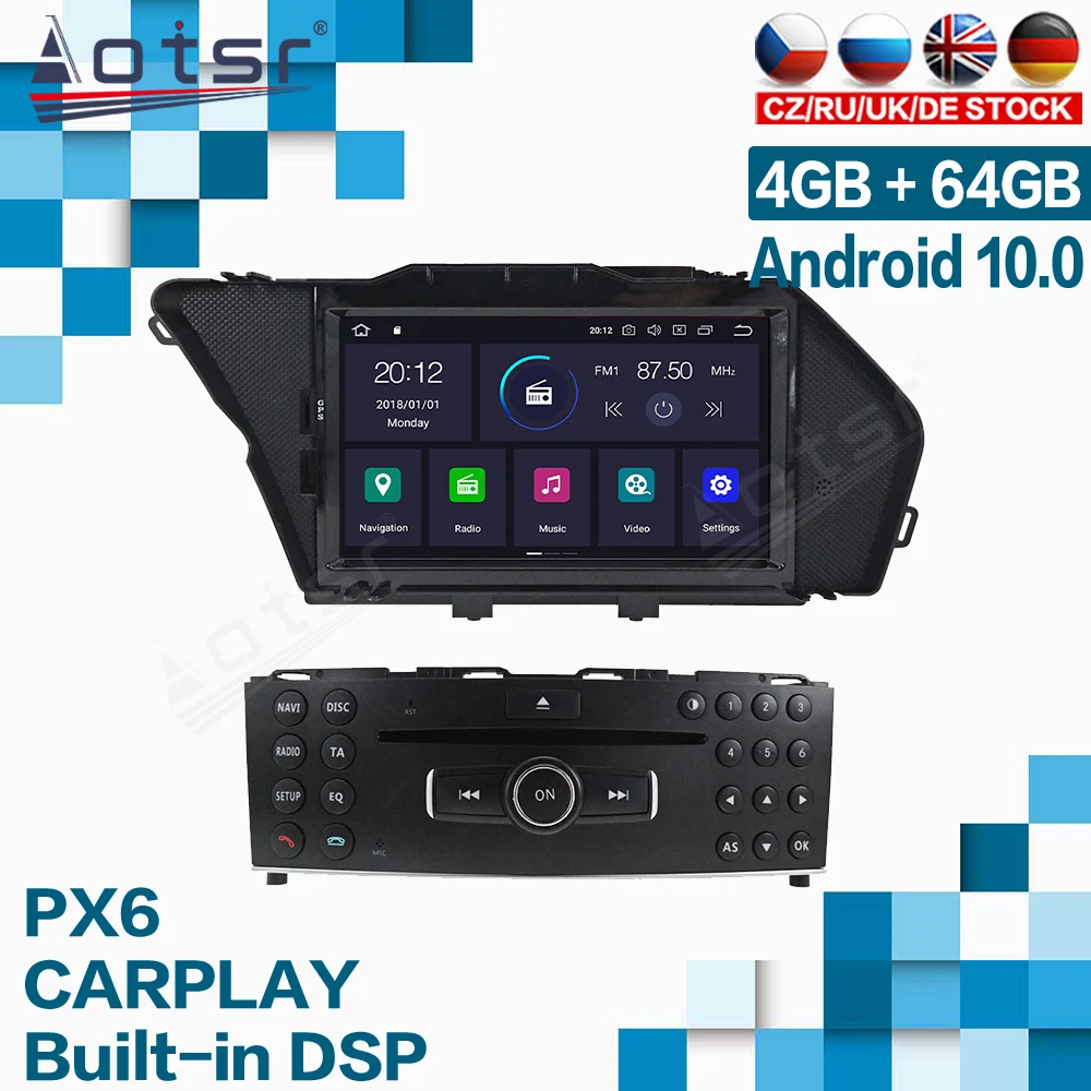 Автомагнитола Aostr мультимедийная стерео система на Android с DVD GPS BT IPS для Mercedes Benz GLK