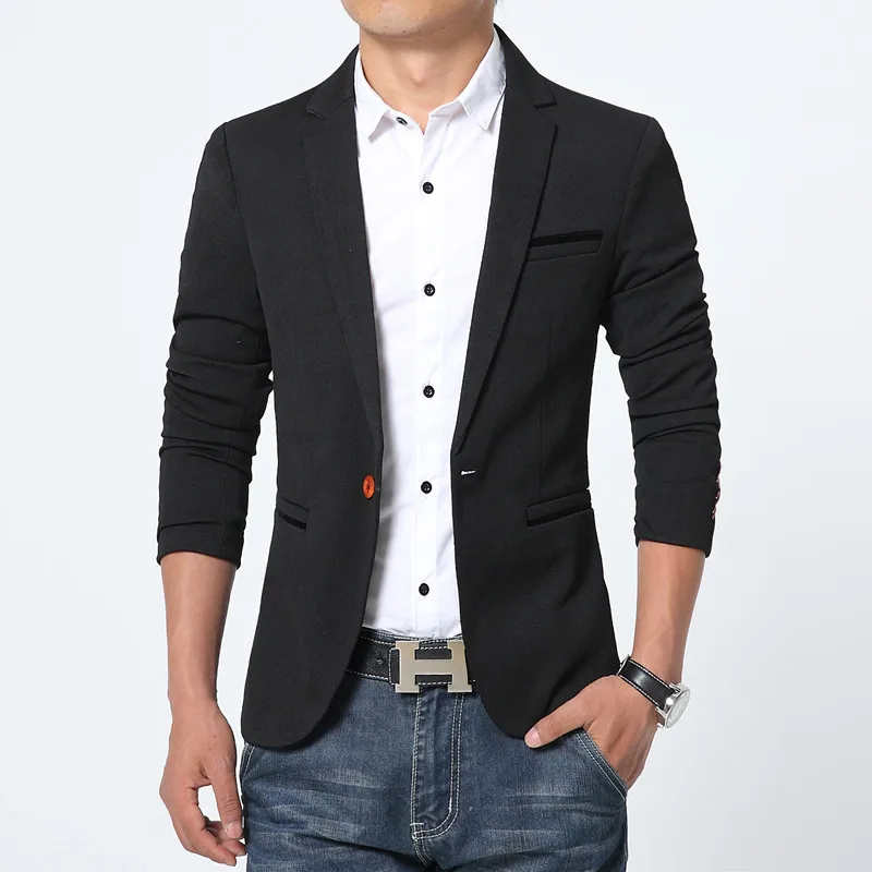 Men Blazer Casual New Spring Fashion Brand High Quality Cotton Slim Fit Suit Terno Masculino Business Blazers | Мужская одежда