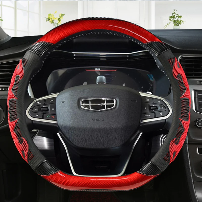 

Обмотка D Type чехол рулевого колеса автомобиля для Geely Atlas 2016 - 2021 Coolray I 2020 2021 Emgrand 7 2018 - 2021 Emgrand GT 2015- 2021