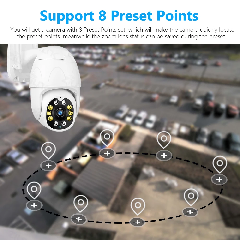 

PTZ IP Camera 1080P Outdoor Security WIFI Camera Speed Dome Pan Tilt 4X Digital Zoom 2MP Wireless Network CCTV Camera CamHi Pro