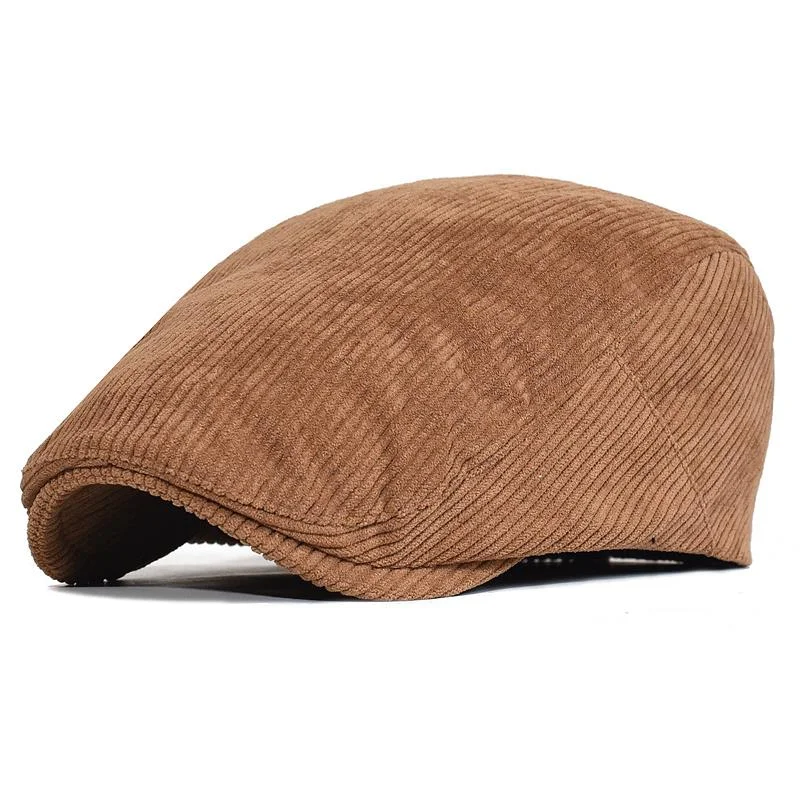 

Drop Shipping 2021 Autumn and Winter Camel Corduroy Man Ivy Cap Dad Casual Newsboy Hat Women Big Size Beret 56-60cm