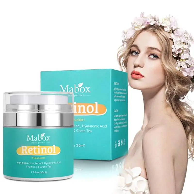 

50ml Mabox Retinol Moisturizer Day Cream For Face Vitamin E Collagen Retin Serum Wrinkles Acne Hyaluronic Acid