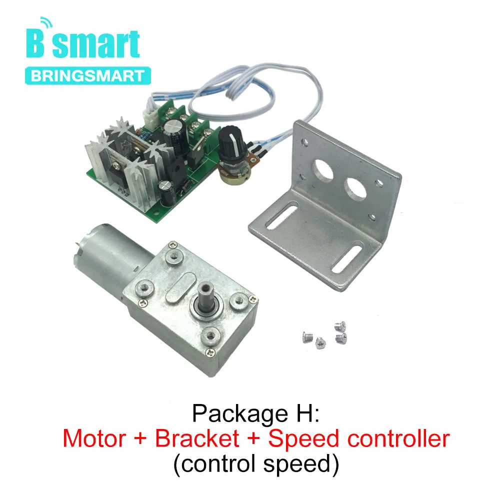 Bringsmart JGY 370 12В двигатель постоянного тока с регулировкой скорости червячный мотор