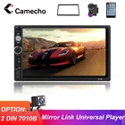 Автомагнитола Camecho 2Din с сенсорным экраном 7 дюймов, MP5-плеер с поддержкой Bluetooth, USB, MirrorLink, с камерой заднего вида
