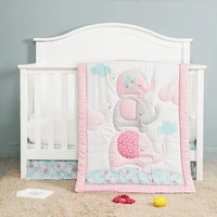 3pcs pink children crib bedding crib bed linen crib set for girl baby items for room decoration duvetfitted sheetbed skirt
