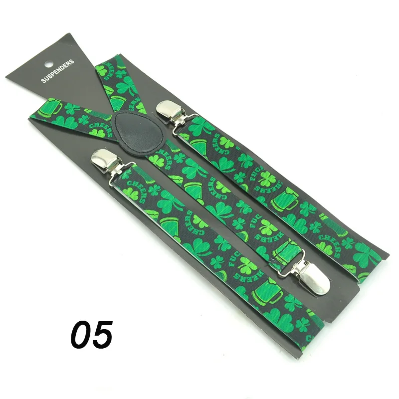 Подтяжки для брюк мужчин и женщин эластичные смешанные подтяжки с зелеными