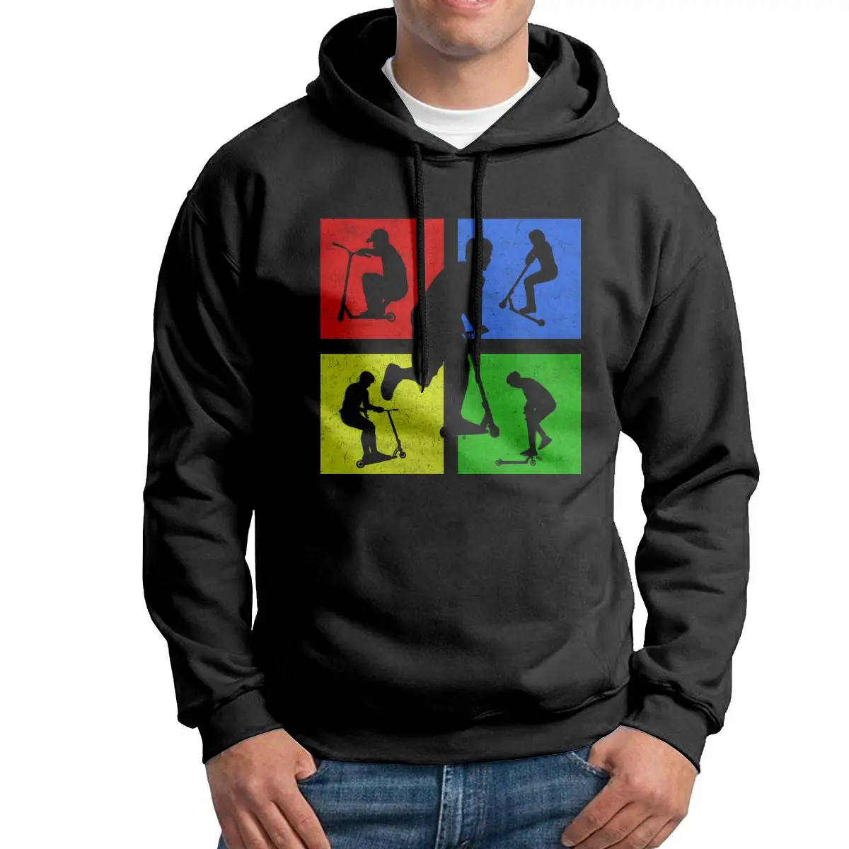 

Stuntscooter Kickscooter Skate Stunts Men's Sweatshirt 100% Cotton Funny Hoodie Printing Hooded Tops