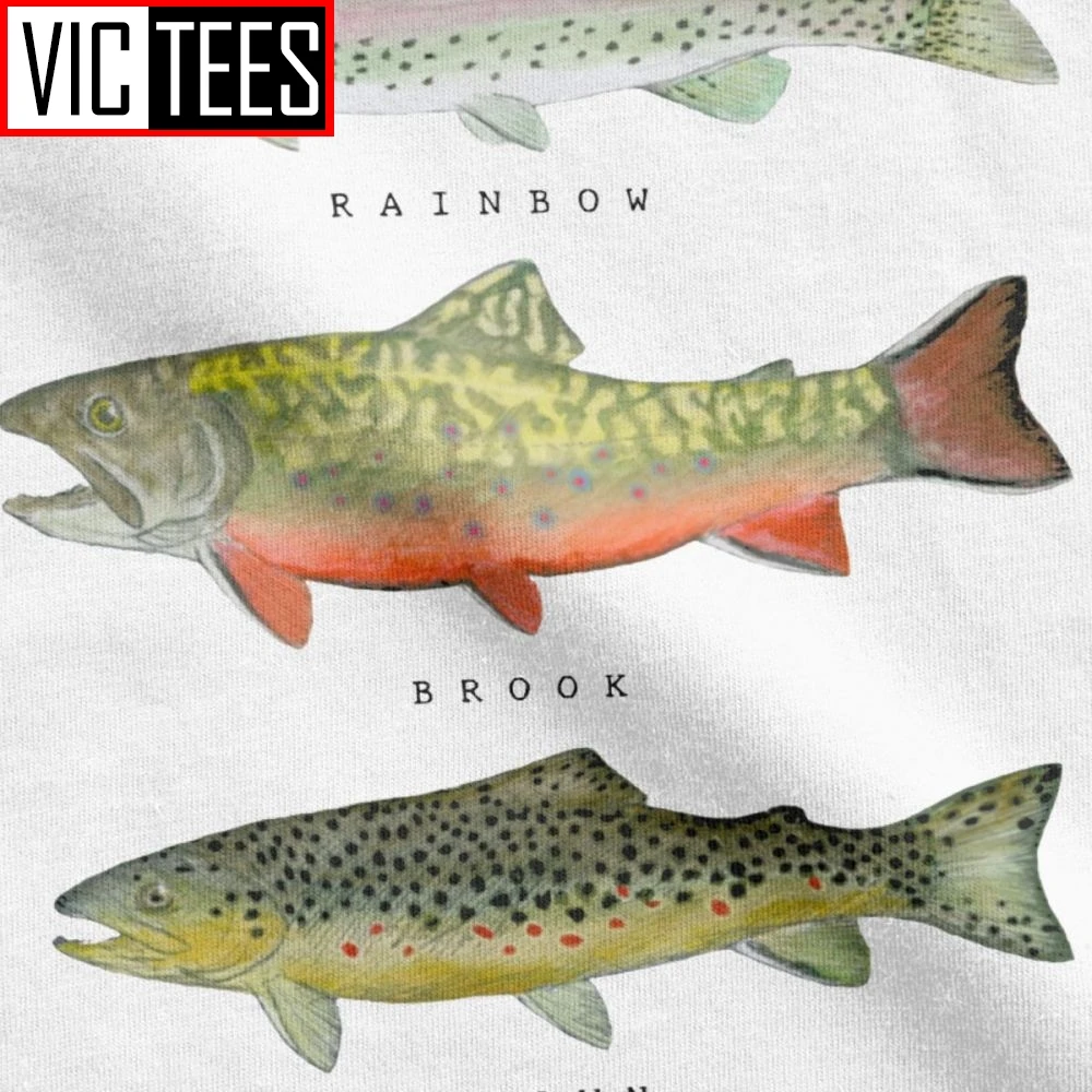 Мужские футболки коричневая Радужная форель триада забавные Рыболовные Мухи для