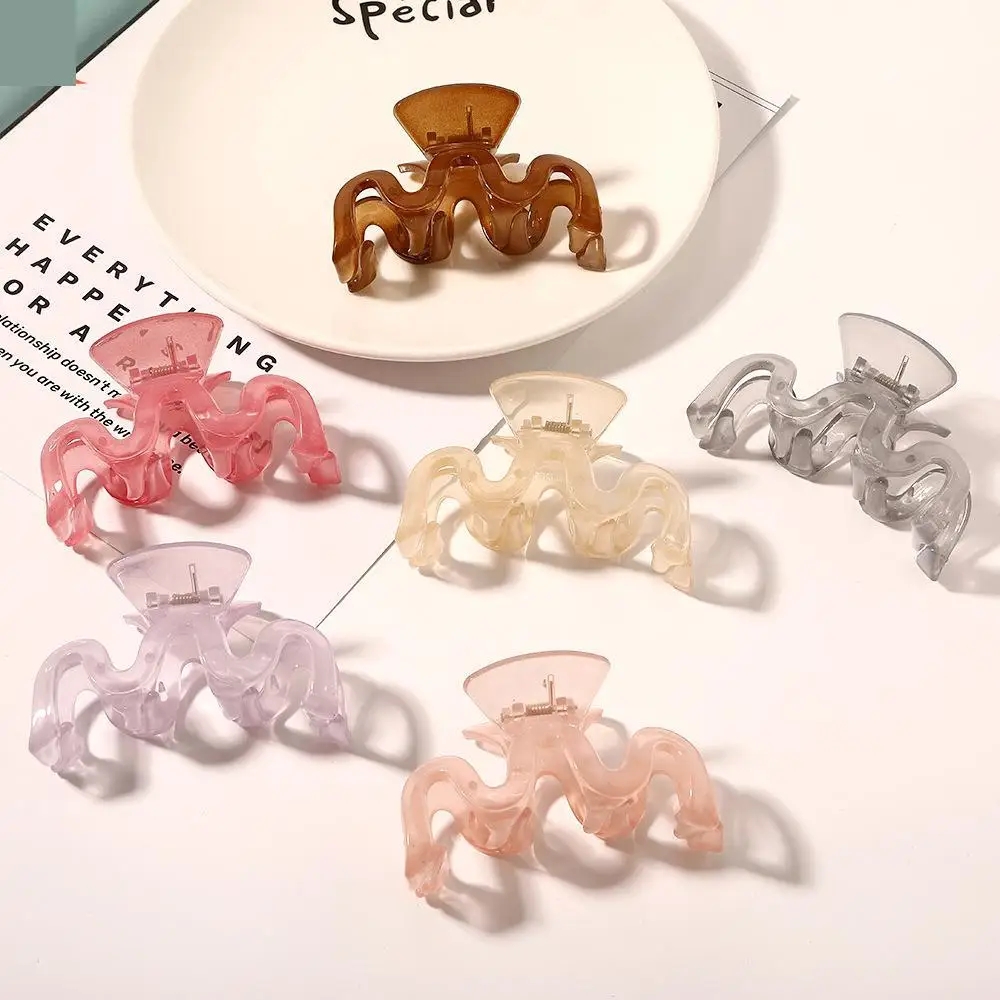 

Hairpin flower wave shape grabbing clip bathing hair grabbing hairpin shark clip back head grabbing clip headdress