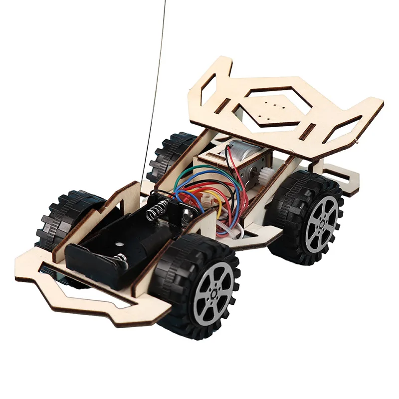 DIY RC автомобиль детские игрушки Сборка строительный автомобиль игрушки на батарейках обучающая игрушка деревянная научная модель для эксперимента наборы