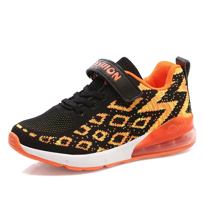 Brand Kids Sneakers Breathable Girls Running Shoes New Style Children's Shoes Air Cushion Basket Enfant Boys Sport Shoes - Цвет: black and yellow