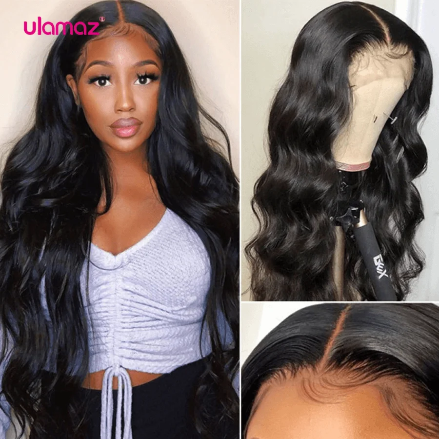 4x4 Body Wave Lace Closure Wig Raw Brazilian Hair Brown 13x4 Lace Front Wigs For Women 250 Density Human Hair Lace Wigs