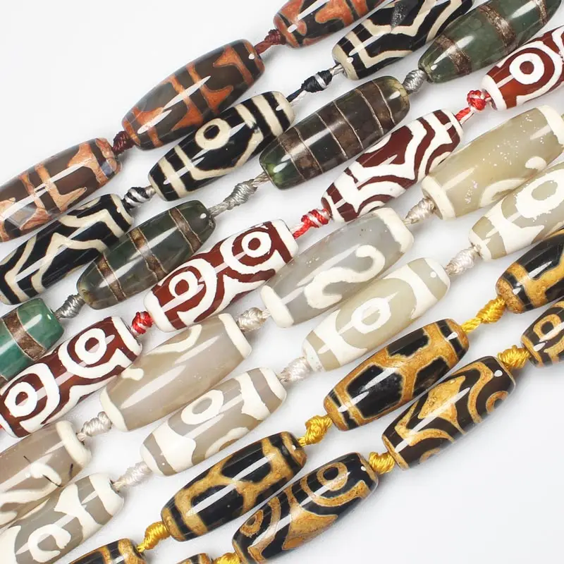 4pcs Many Patterns Around 38-40mm Green Antique Tibet Dzi agates Beads For DIY Necklace Bracelat Jewelry Making ! - купить по