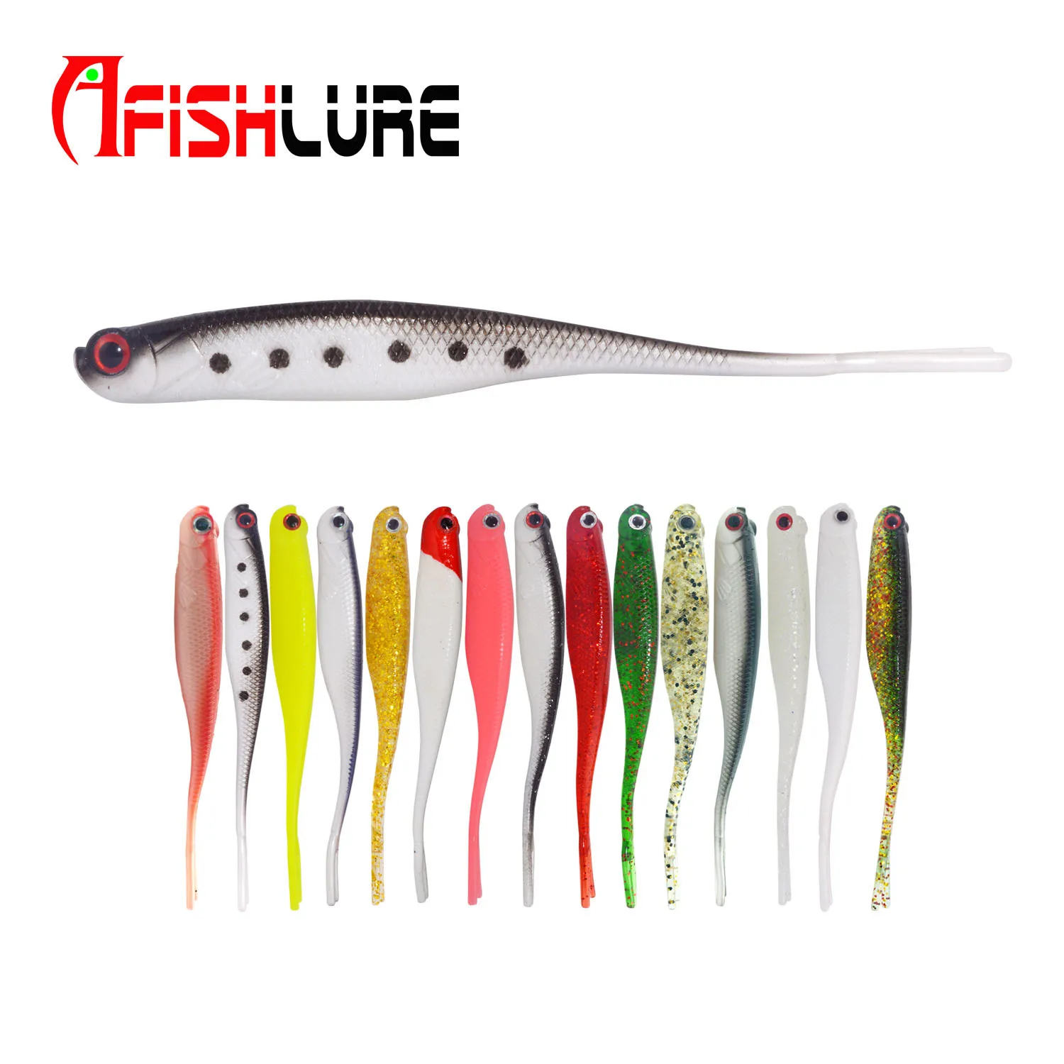 

Afishlure Lure Fishing Soft Shad Lure 115mm/7g 4pcs/bag Bait Wobblers Plastic Worms Artificial Bait Texas Rig