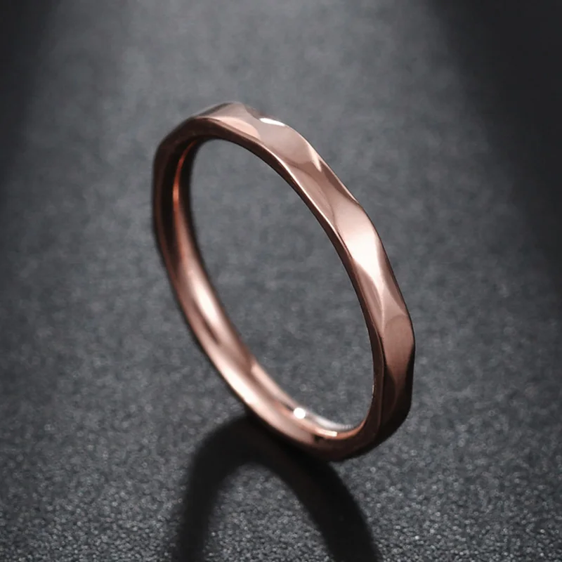 Романтичное кольцо Diamon из нержавеющей стали с розовым золотом обручальное