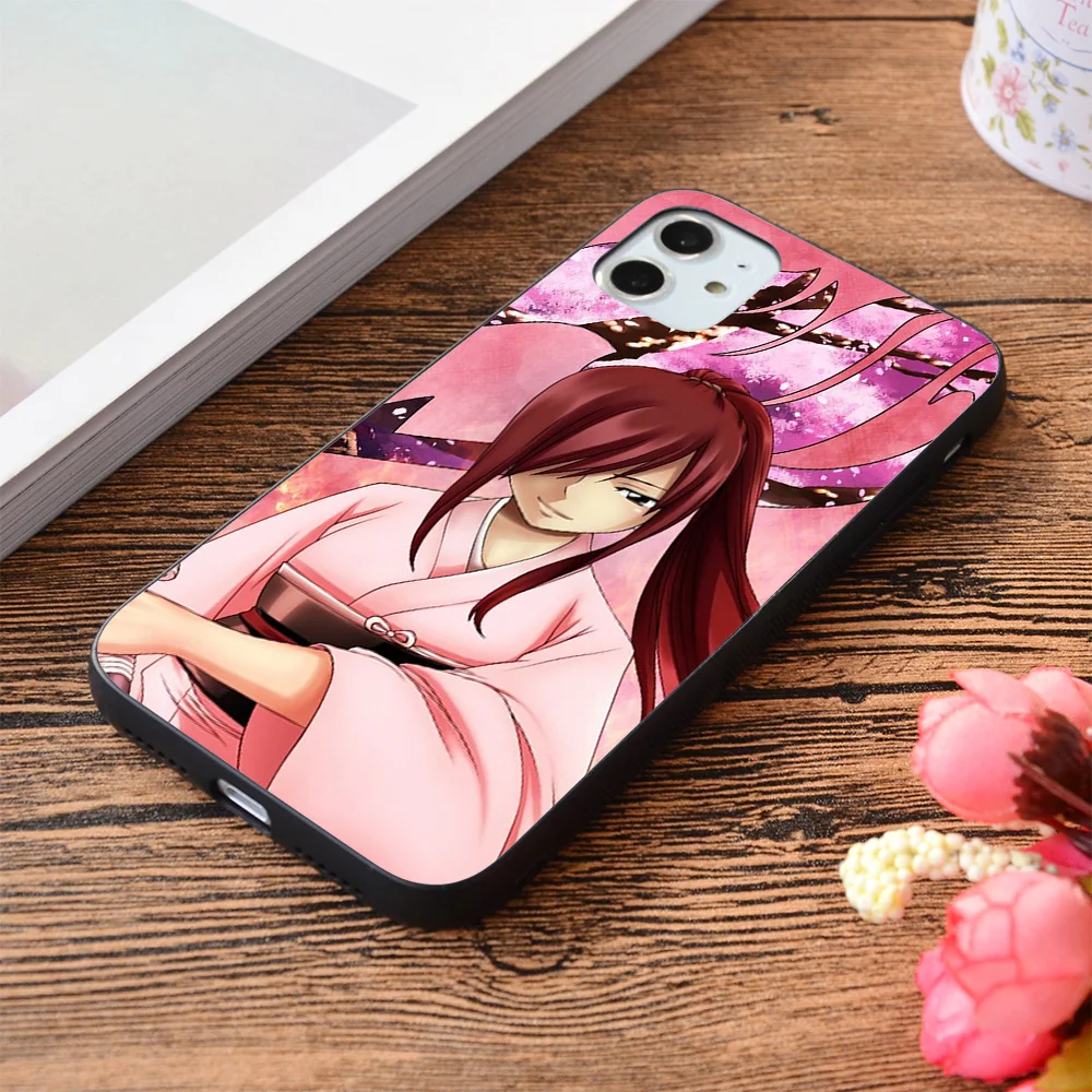 

For iPhone Erza Scarlett-Unarmoured Warrior Soft TPU border Apple iPhone Case
