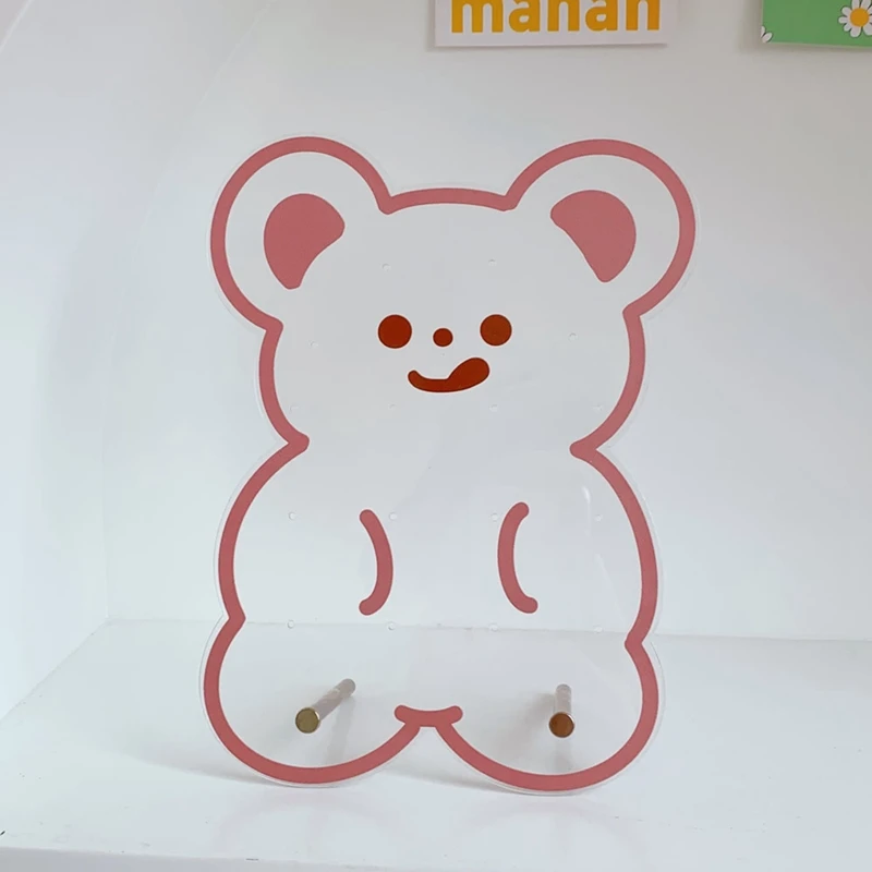 Творческая пластиковая стойка для показа милых экранчатых сережек из картона Creative Cartoon Plastic Clear Earrings Studs Display Rack Cute Screen Earring Jewelry Stand Holder Storage Box Supplies on.