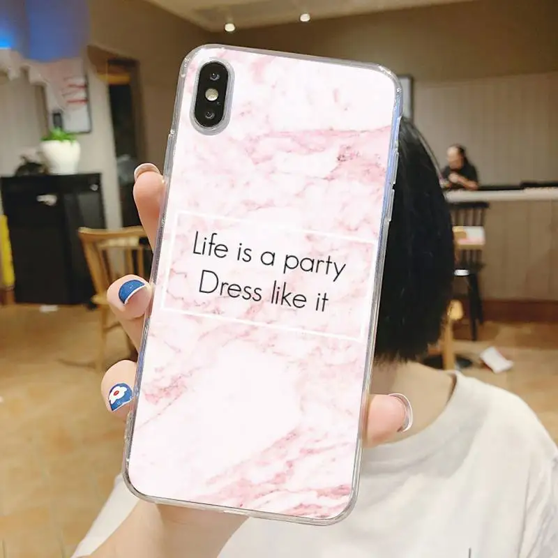 

Luxury Marble Letter leaf Phone Case Transparent soft For iphone 5 6 7 8 11 12 s c se plus mini x xs xr pro max shell