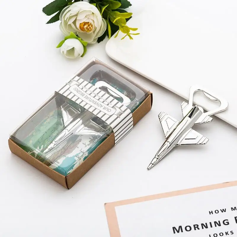 

Wedding Party Favors Aluminum Alloy Antique Airplane Plane Aircraft Shape Beer Bottle Openers Bar Tools LX8127