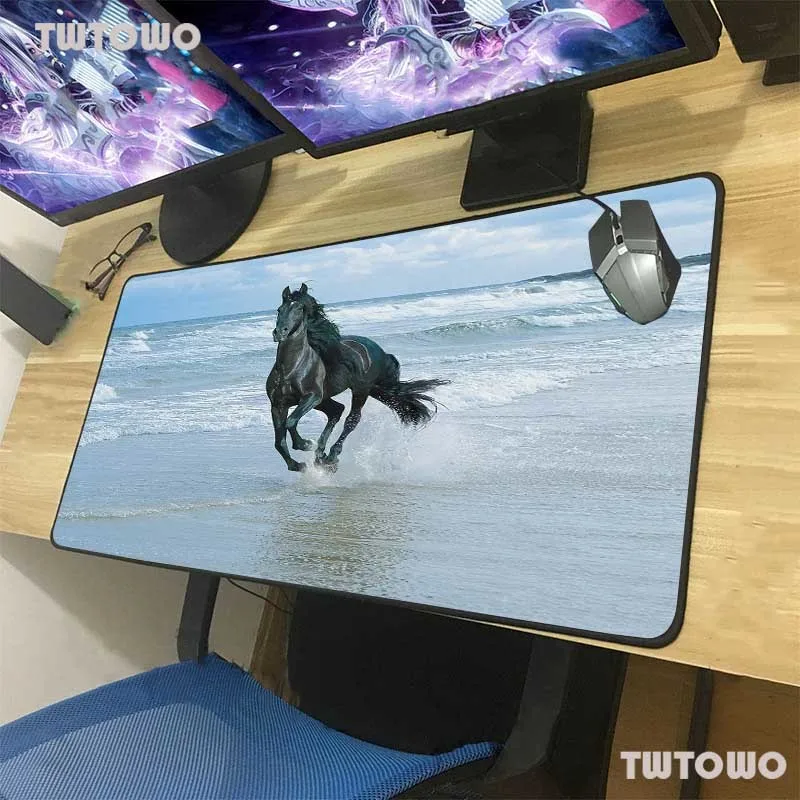 

Индивидуальные большой Мышь черные накладки точность блокировки край морским рисунком, с аппликацией в виде животного, лошади, компьютерны...