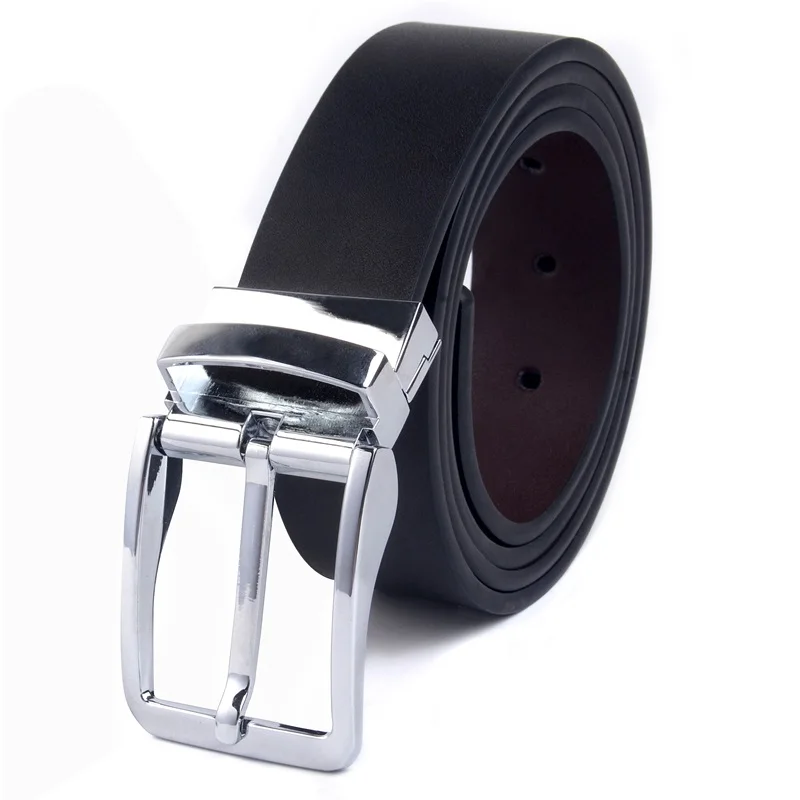 Double Sided Genuine Leather Men Belts For Male New Fashion Classice Vintage Pin Buckle Cow Luxury Strap Belt Men