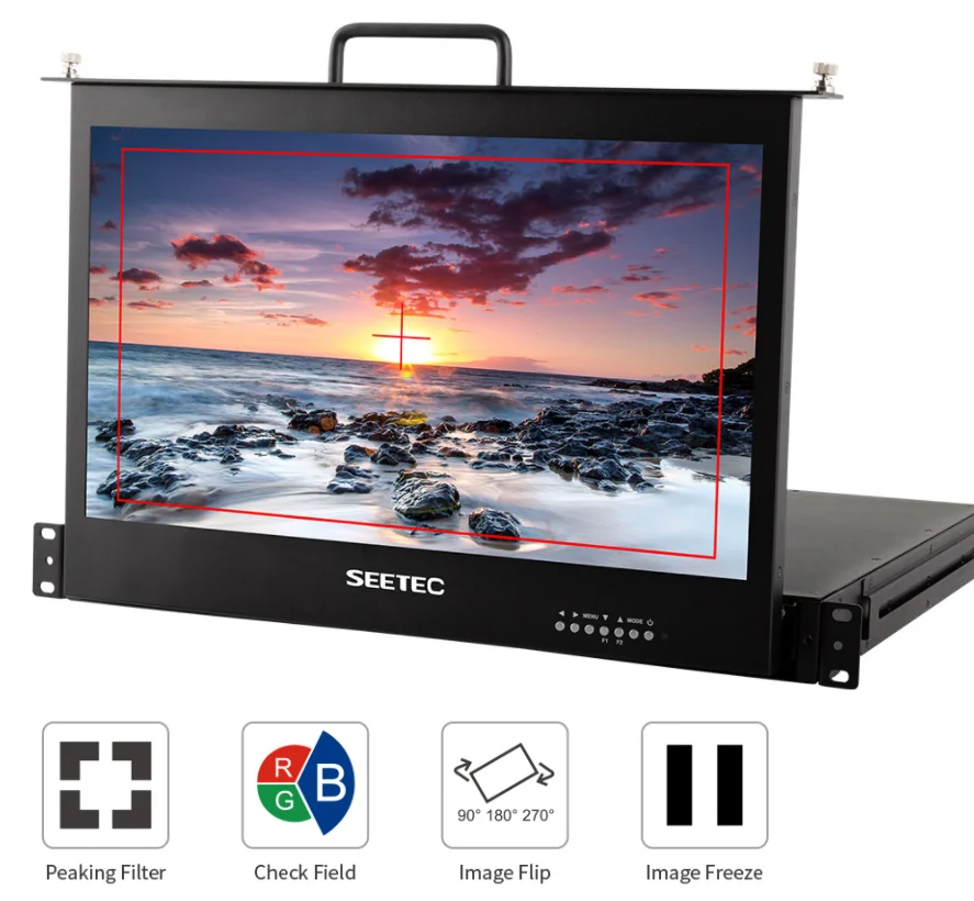 Фото Монитор SEETEC 17,3 дюйма 1RU выдвижной с креплением на стойку, Full HD 1920x1080, фотография для монитора режиссера трансляции №2