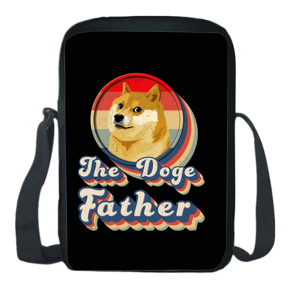 Сумка на плечо Dogecoin, модный рюкзак с принтом, Повседневная Сумка-тоут, холщовая сумка-мессенджер на молнии для студентов, сумки-мессенджеры