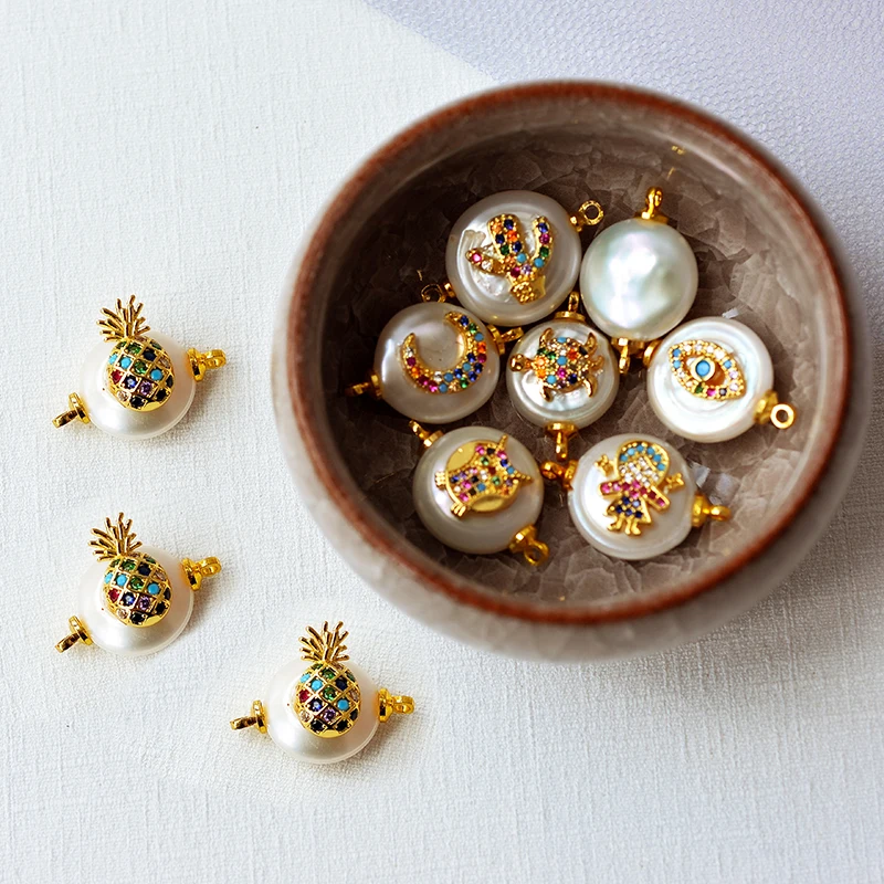 Peixin красочные Pull микро проложить кубического циркония Фрукты амулеты