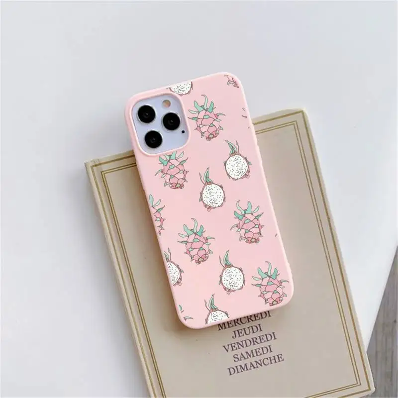 

Cartoon fruit cute dragon fruit kiwi Phone Case Candy Color for iPhone 6 6S 7 8 11 12 XS X SE 2020 XR mini pro Plus MAX funda