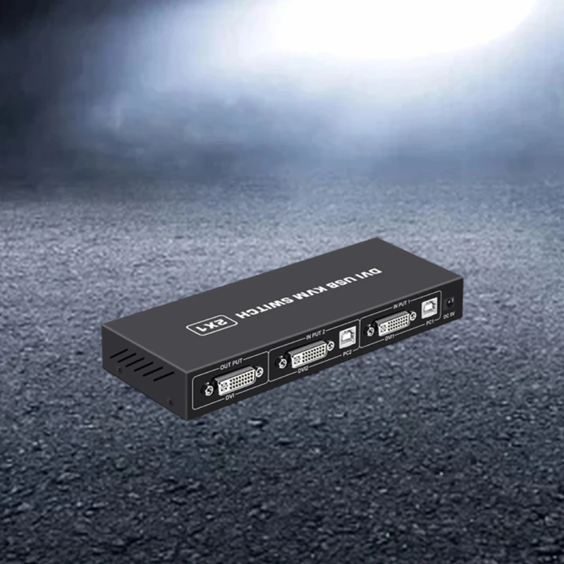 Док-станция KVM DVI 2 в 1 выход USB-переключатель хаб для совместного использования